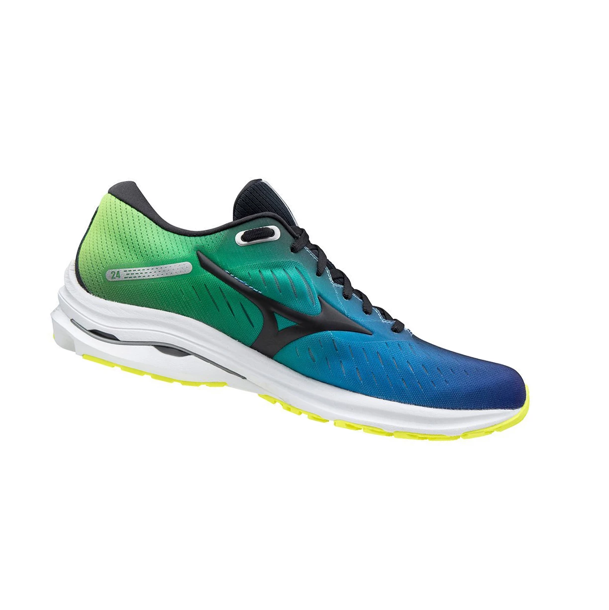 Zapatillas Running Mizuno Wave Rider 24 Mujer Black/Blue Turquoise/Yellow | 46538-AWER