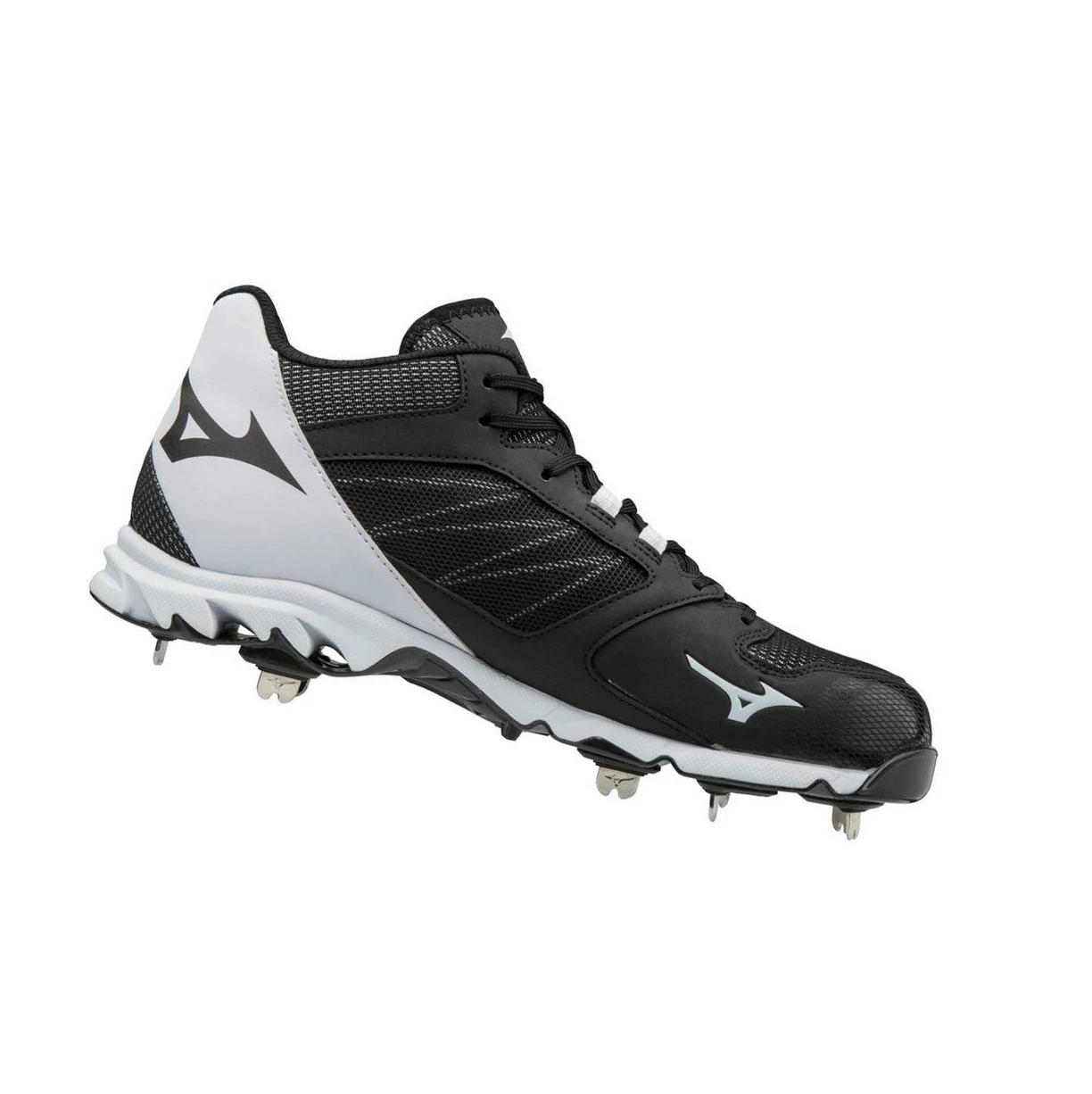 Zapatillas de Beisbol Mizuno 9-spike Dominant 2 Metal Mid Hombre Black/White | 31082-VFGO