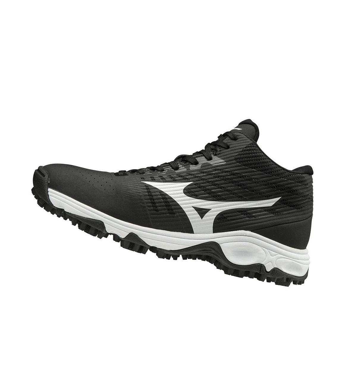 Zapatillas de Beisbol Mizuno Ambition All Surface Mid Turf Hombre Black/White | 29476-HMLN