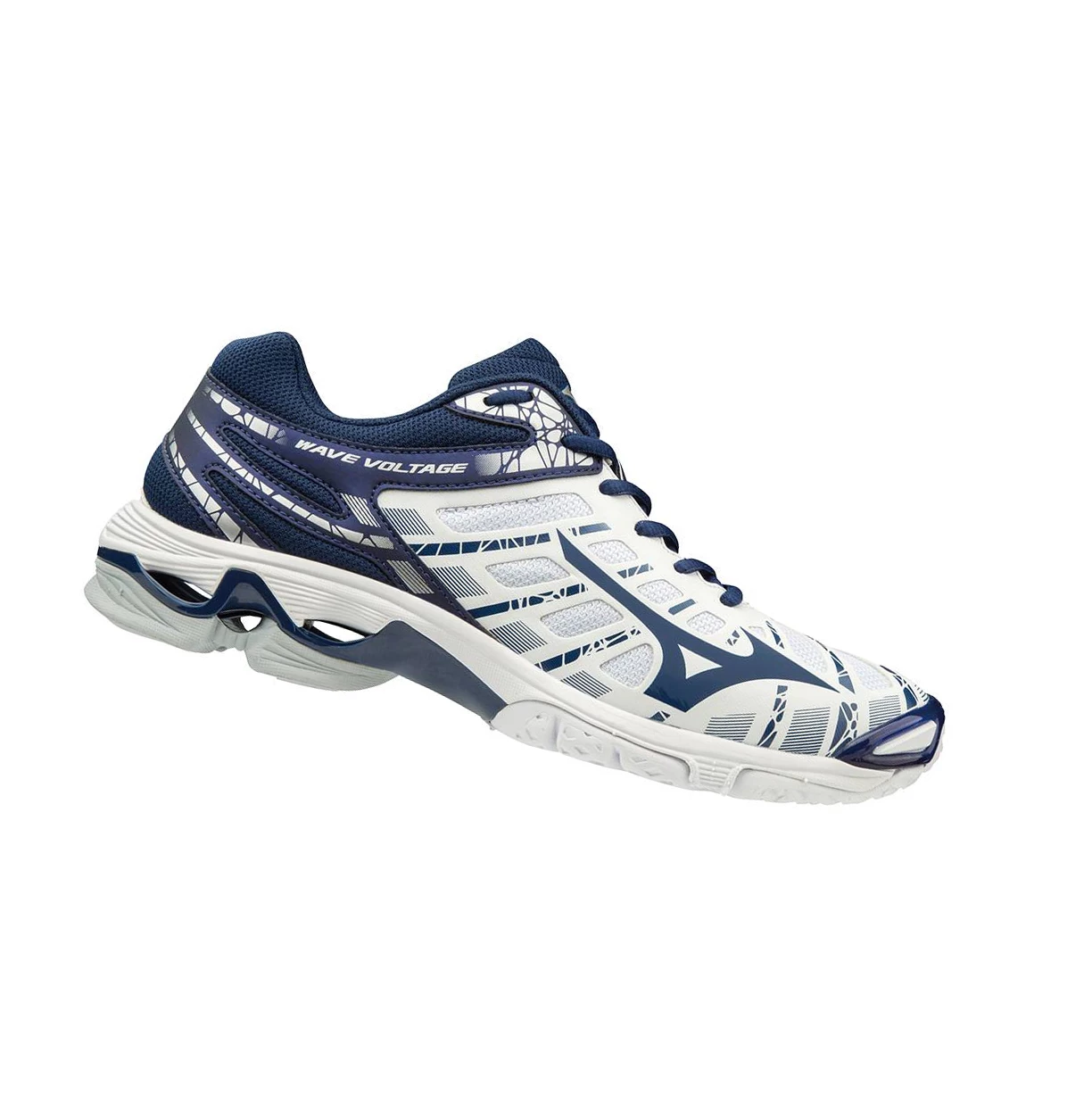 Zapatillas de Voleibol Mizuno Wave Voltage Mujer White/Navy | 71035-TYOJ