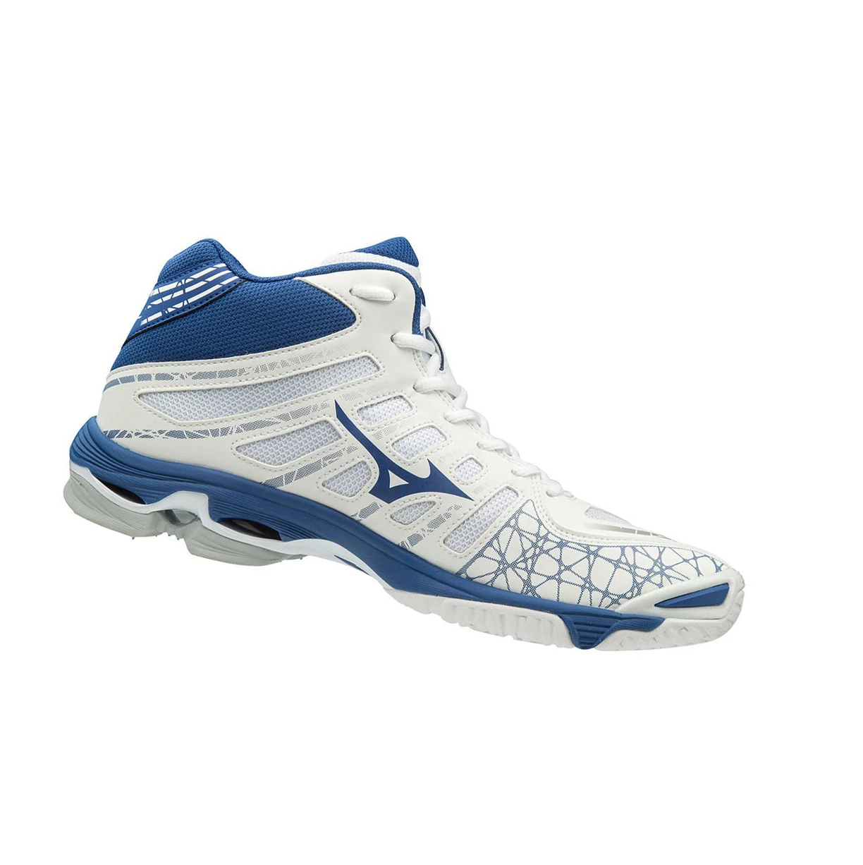 Zapatillas de Voleibol Mizuno Wave Voltage Mid Mujer White/Blue | 71842-VCBP