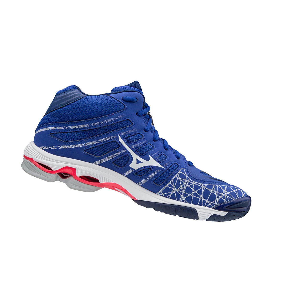 Zapatillas de Voleibol Mizuno Wave Voltage Mid Hombre Blue/White/Pink | 72195-KJSH