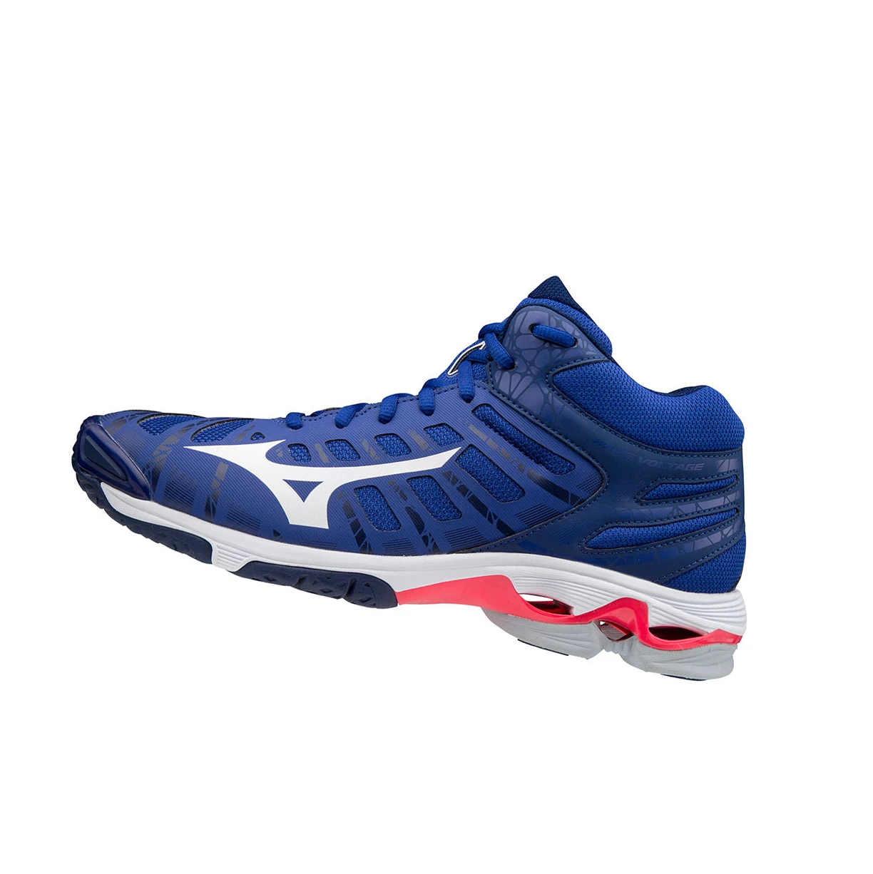 Zapatillas de Voleibol Mizuno Wave Voltage Mid Hombre Blue/White/Pink | 72195-KJSH