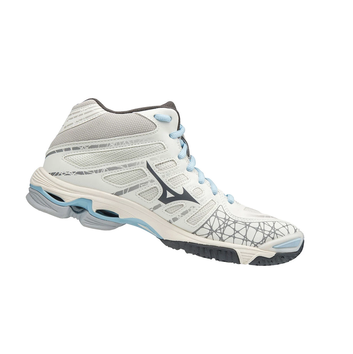 Zapatillas de Voleibol Mizuno Wave Voltage Mid Mujer White/Grey | 94568-XCWA