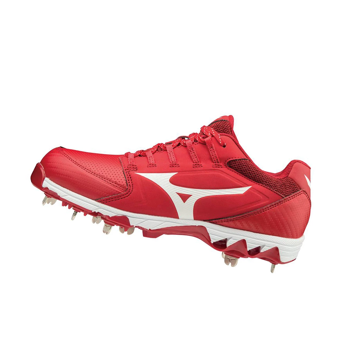 Zapatos de Softbol Mizuno 9-spike Swift 6 Low Metal Mujer Red/White | 12356-VFLU