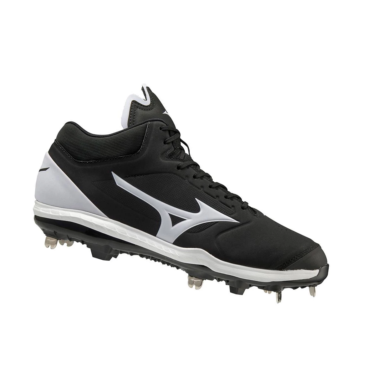 Zapatos de Softbol Mizuno Sweep 5 Mid Metal Mujer Black/White | 62041-IUNZ