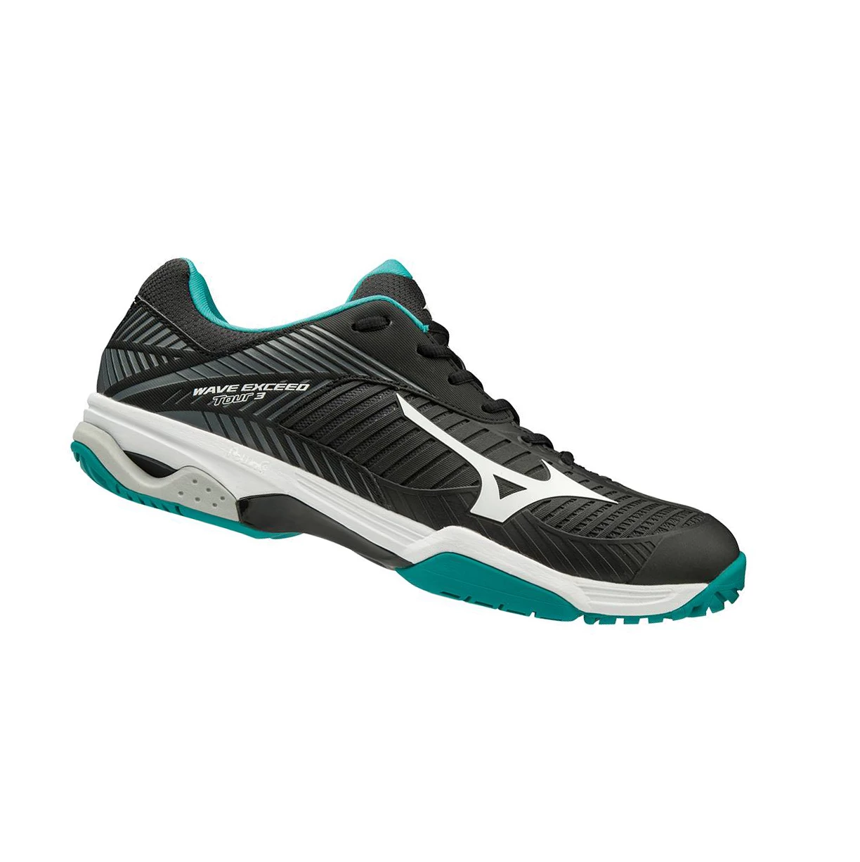 Zapatos de Tenis Mizuno Wave Exceed Tour 3 Ac Hombre Black/White | 18203-NUWI