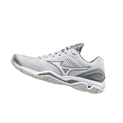 Zapatillas de Netball Mizuno Wave Stealth V Nb Mujer White/Grey | 40782-CFMK