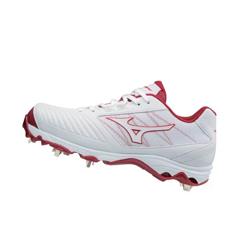 Zapatos de Softbol Mizuno 9-spike Advanced Sweep 4 Low Metal Mujer White/Red | 03428-QCLN